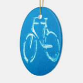 Ornement Ovale En Céramique Bicyclette Bleu Blanc, Vélos Bicyclette Signal (Gauche)