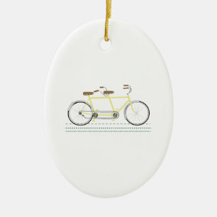 Ornement Ovale En Céramique Bicyclette tandem