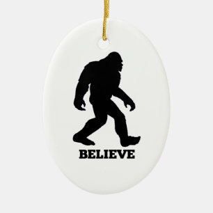Ornement Ovale En Céramique Bigfoot CROIRE Sasquatatch