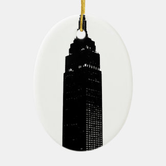 Ornement Ovale En Céramique Black & White Pop Art New York