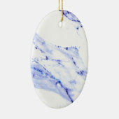 Ornement Ovale En Céramique Bleu et Marbre blanc (Droite)