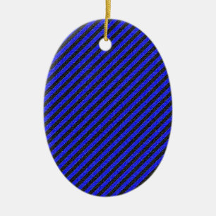 Ornement Ovale En Céramique Bleu et noir mince