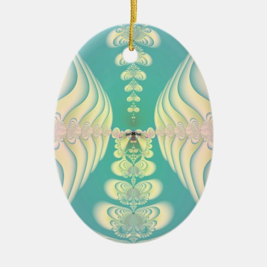 Ornement Ovale En Céramique Blue Fairytale (Devant)