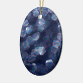 Ornement Ovale En Céramique Blue Sparkle (Gauche)