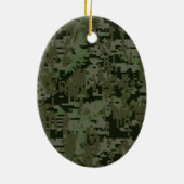 Ornement Ovale En Céramique Bois numérique Star Stencil (Dos)