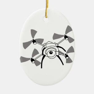 Ornement Ovale En Céramique Bourdon Quadocopter