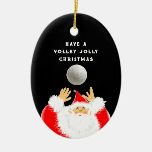 Ornement Ovale En Céramique Cadeau de volley-ball personnalisé