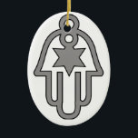 ORNEMENT OVALE EN CÉRAMIQUE CADEAUX DE HANOUKKA CHANUKAH HAMSA<br><div class="desc">DONNEZ CES CADEAUX UNIQUES DE HANOUKKA HAMAS POUR PORTER BONHEUR AUX AMIS ET À LA FAMILLE.</div>