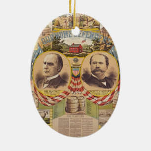 Ornement Ovale En Céramique Campagne présidentielle du parti républicain vinta