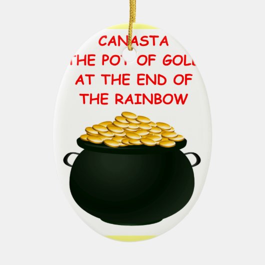 ORNEMENT OVALE EN CÉRAMIQUE CANASTA (Devant)