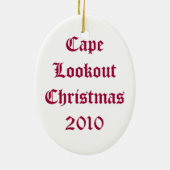 Ornement Ovale En Céramique Cape Lookout Noël 2010 (Dos)