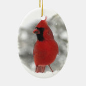 Ornement Ovale En Céramique Cardinal (Dos)