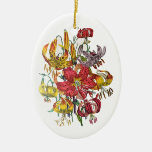 Ornement Ovale En Céramique Carnaval de fleurs