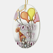 Ornement Ovale En Céramique Célébrez avec notre joyeux anniversaire de bienven (Gauche)