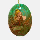 Ornement Ovale En Céramique Cendrillon (Dos)