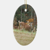 Ornement Ovale En Céramique Cerf d'automne dans le lac Arrowhead (Droite)