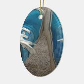 Ornement Ovale En Céramique chaussures de fourgons bleues (Gauche)