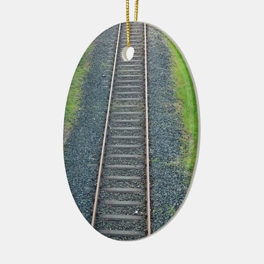 Ornement Ovale En Céramique Chemin de fer dans la nature, paysage (Gauche)