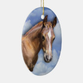 Ornement Ovale En Céramique Cheval (Droite)