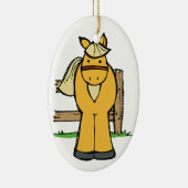 Ornement Ovale En Céramique Cheval (Droite)