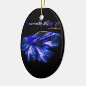 Ornement Ovale En Céramique Chevy : Pastenague 2013 de Corvette (Gauche)