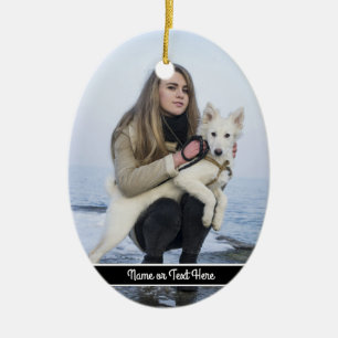 Ornement Ovale En Céramique Chien de plage et modèle photo faits sur commande