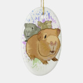 Ornement Ovale En Céramique Chiens de Guinée (Droite)