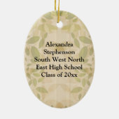 Ornement Ovale En Céramique Chouette mignonne (Dos)