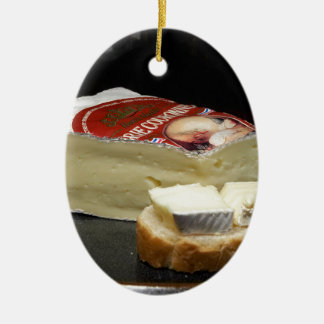 Ornement Ovale En Céramique Conception de fromage de brie