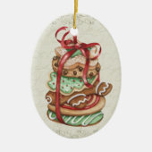 Ornement Ovale En Céramique Cookies de Noël - SRF (Devant)