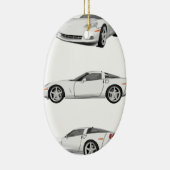 Ornement Ovale En Céramique Corvette blanche : (Droite)