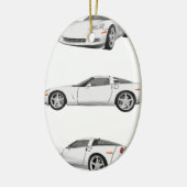 Ornement Ovale En Céramique Corvette blanche : (Gauche)