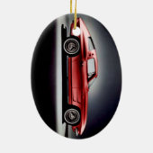 Ornement Ovale En Céramique Corvette rouge Rayon de pose (Dos)