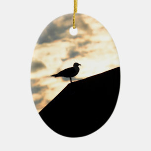 Ornement Ovale En Céramique Coucher de soleil de Sea Gull