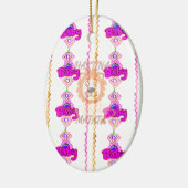 Ornement Ovale En Céramique Créez votre propre bébé amusant Lion Cub Design de (Gauche)