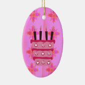 Ornement Ovale En Céramique Créez votre propre fête d'anniversaire heureux (Droite)