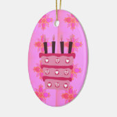 Ornement Ovale En Céramique Créez votre propre fête d'anniversaire heureux (Gauche)