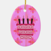 Ornement Ovale En Céramique Créez votre propre fête d'anniversaire heureux (Devant)