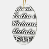 Ornement Ovale En Céramique Cupcakes Vodka Hakuna Matata FUNNY (Gauche)
