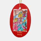 Ornement Ovale En Céramique Danse de 9 dames (Gauche)
