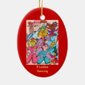 Ornement Ovale En Céramique Danse de 9 dames (Dos)