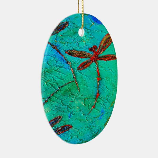 Ornement Ovale En Céramique Danse Dragonfly (Droite)