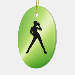 Ornement Ovale En Céramique Danse moderne vert