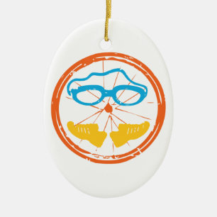 Ornement Ovale En Céramique Design Cool de triathlon