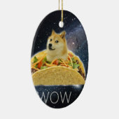 Ornement Ovale En Céramique doge space taco meme (Droite)