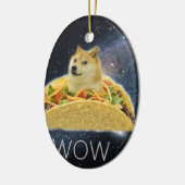 Ornement Ovale En Céramique doge space taco meme (Gauche)