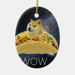 Ornement Ovale En Céramique doge space taco meme