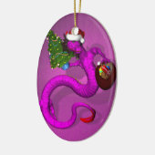 Ornement Ovale En Céramique Dragon rose (Gauche)