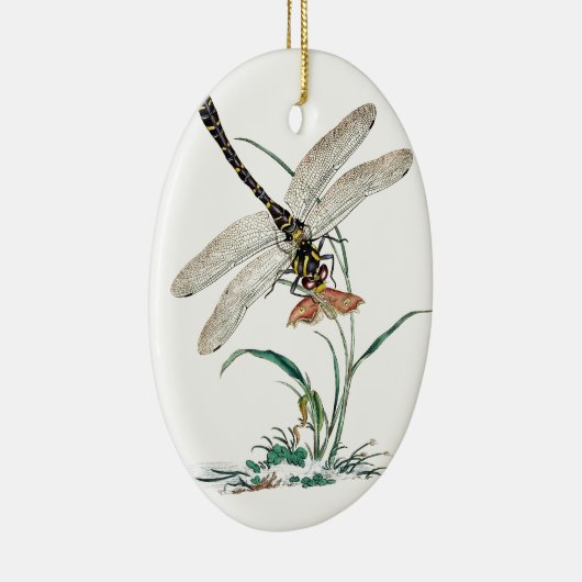 Ornement Ovale En Céramique Dragonfly Magic (Droite)