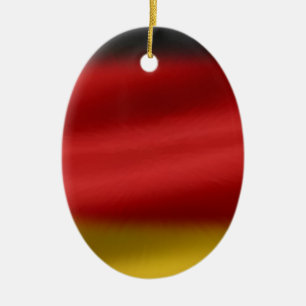 Ornement Ovale En Céramique Drapeau de l'Allemagne